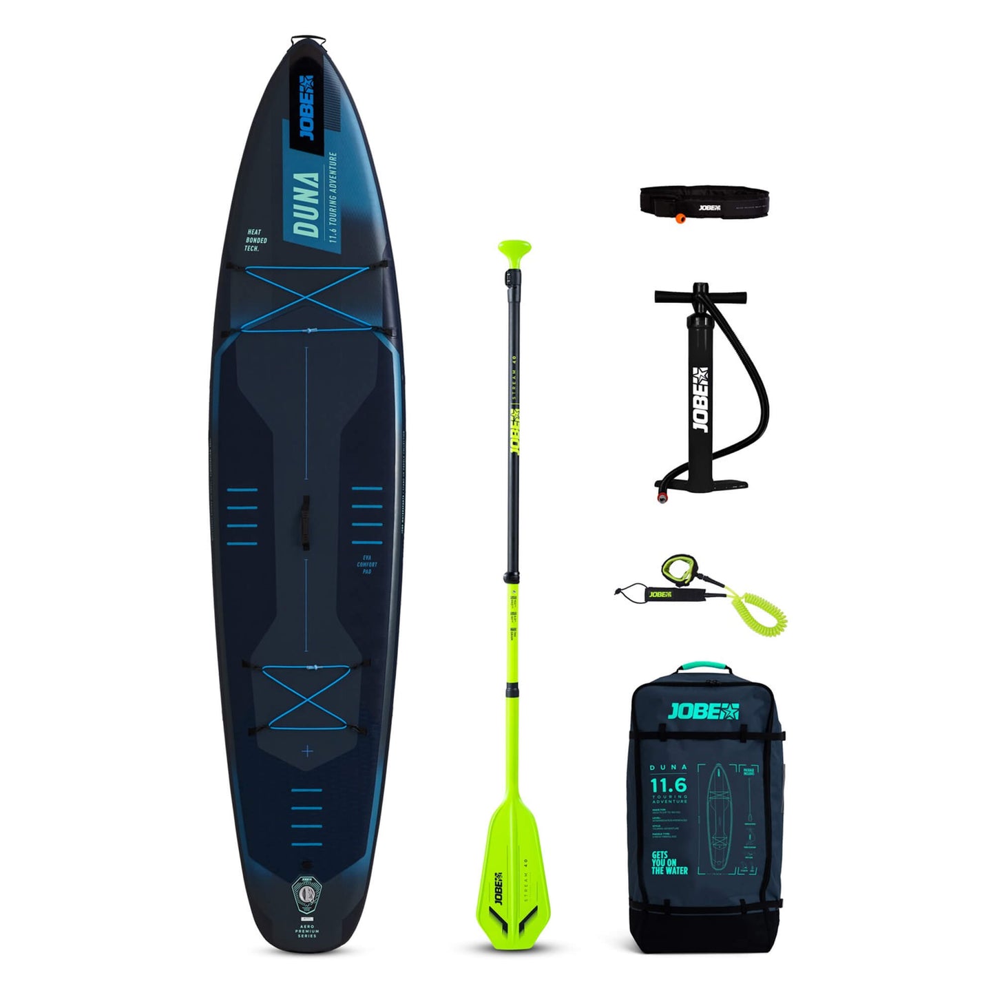 Jobe Duna 11.6 Blue Inflatable SUP Paddle Board Package 2025