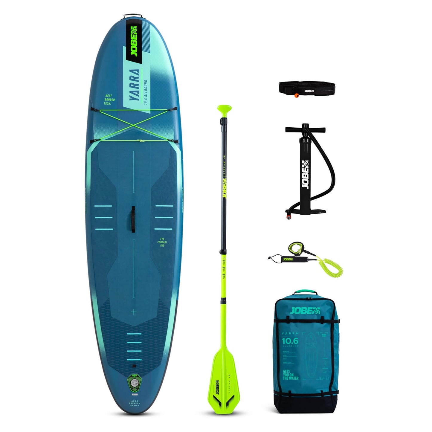 Jobe Yarra 10.6 Steel Blue Inflatable SUP Paddle Board Package 2025